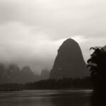 Black and white photograph by Bernard Donjean that shows ... (name of the photograph : Li River, #1)