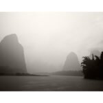 Black and white photograph by Bernard Donjean that shows ... (name of the photograph : Li River, #4)