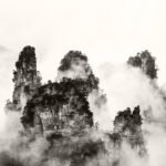 Black and white photograph by Bernard Donjean that shows ... (name of the photograph : Zhangjiajie, #3)