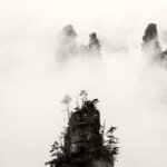 Black and white photograph by Bernard Donjean that shows ... (name of the photograph : Zhangjiajie, #4)