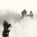 Black and white photograph by Bernard Donjean that shows ... (name of the photograph : Zhangjiajie, #6)