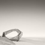 Black and white photograph by Bernard Donjean that shows the Westerpunt vantage point in De Panne (name of the photograph : Stairway to Seaview)