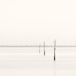 Black and white photograph by Bernard Donjean that shows the Oosterschelde (name of the photograph : Oosterschelde, study 1)
